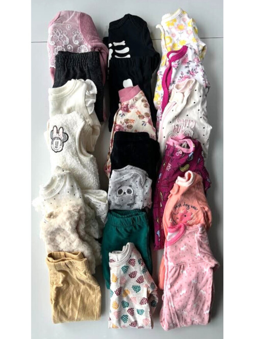 Girls Clothes-Size 0-3 Months, Lot of 20 Pieces, Fall/Winter, 8 Sleepers